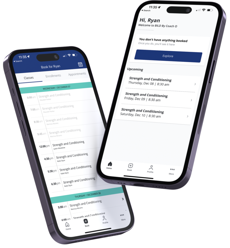 Phone app of Bild By Coach O